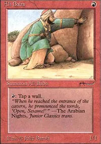 Ali Baba - Arabian Nights card showcasing a character ready to unlock hidden treasures in the story.